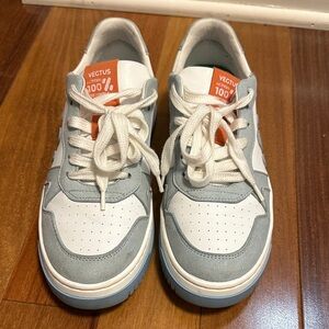 Vegtus Vegan Shoes / Women’s Blue and White Sneakers / Size 8.5